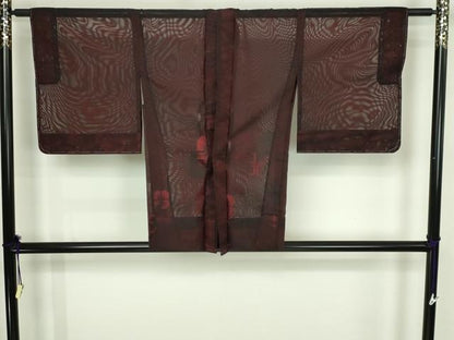 平和屋着物▽羽織　スリーシーズン　春夏秋　塵除け　舞花文　正絹　逸品　DABF8807sf
