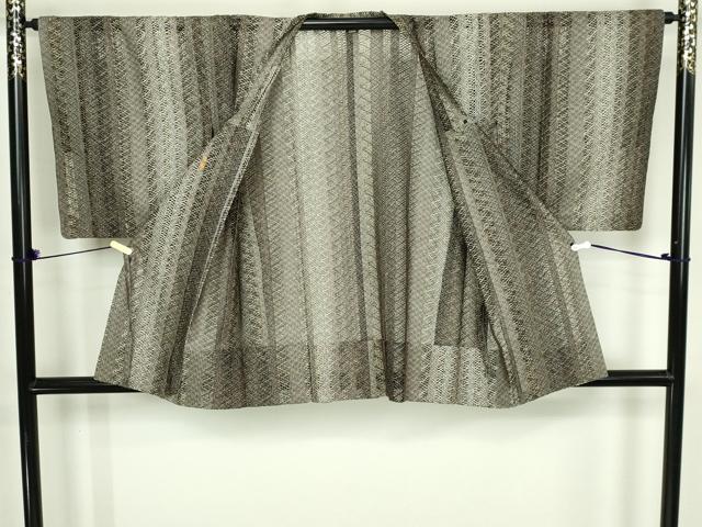 平和屋着物▽道行コート　スリーシーズン　春夏秋　塵除け　二部式　組織　菱文　正絹　逸品　DABF8808sf