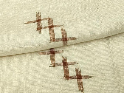 平和屋着物▽上質な紬　単衣　十字絣　正絹　逸品　DABF8810sf