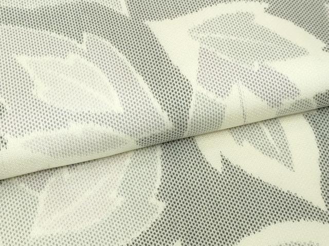 平和屋着物▽上質な紬　単衣　舞葉文　正絹　逸品　DABF8815sf