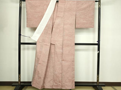 平和屋着物▽上質な紬　単衣　風景文　正絹　逸品　DABF8816sf