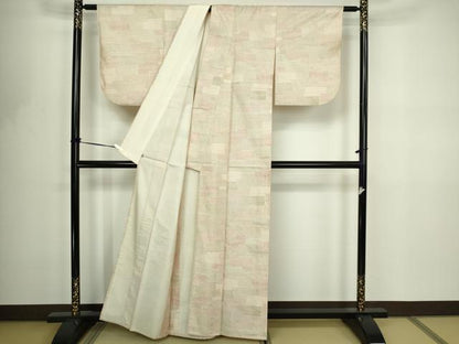 平和屋着物▽本場染大島紬　単衣　亀甲文　正絹　逸品　DABF8817sf