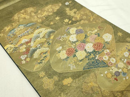 平和屋本店●西陣　長嶋成織物　ながしま帯　六通柄袋帯　文箱の華　本金箔　瀞金錦　正絹　逸品　DABF8830sf