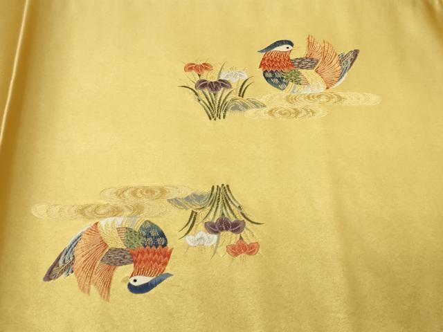 平和屋本店●太鼓柄袋帯　瑞園花鳥絵文　金泥箔　正絹　逸品　DABF8859sf