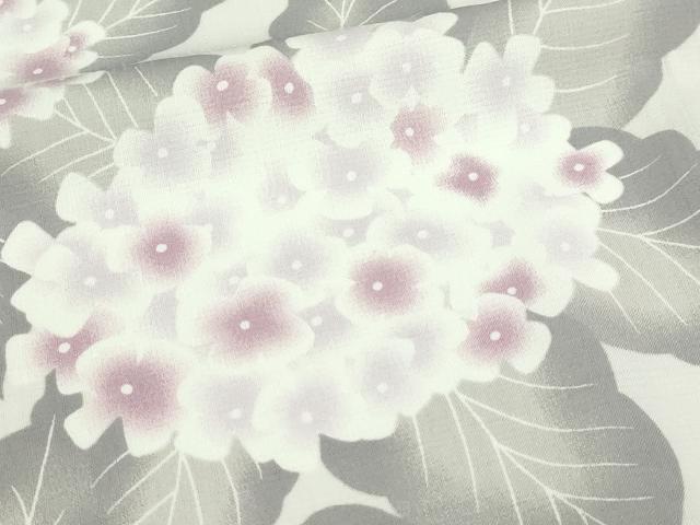 平和屋着物▽小紋　単衣　紫陽花　洗える着物　DABF8879sf