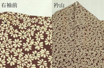 平和屋着物▽上質な小紋　単衣　小花尽くし文　正絹　逸品　DABF8890sf