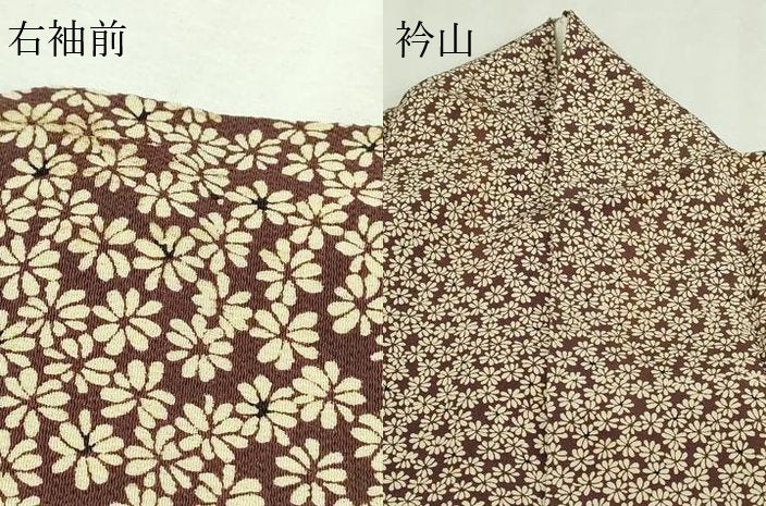 平和屋着物▽上質な小紋　単衣　小花尽くし文　正絹　逸品　DABF8890sf