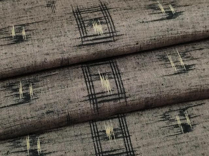 平和屋着物▽上質な紬　単衣　絣文様　正絹　逸品　DABF8907sf