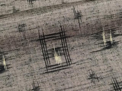平和屋着物▽上質な紬　単衣　絣文様　正絹　逸品　DABF8907sf