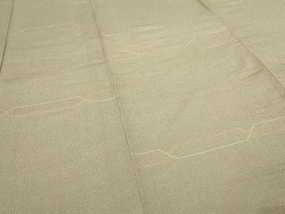平和屋着物▽本塩沢　単衣　横段文　正絹　逸品　DABF8910sf