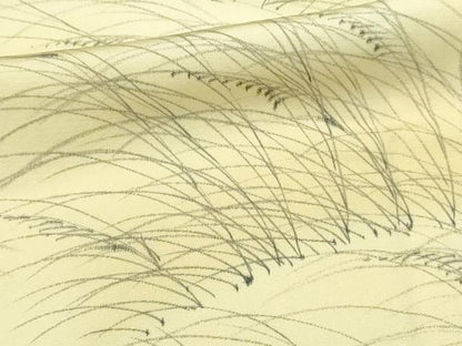 平和屋着物▽訪問着　単衣　作家物　手描き　雀　暈し染め　正絹　逸品　DABF8913sf