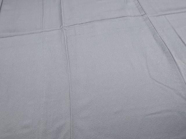 平和屋着物▽上質な色無地　単衣　桔梗鼠色　正絹　逸品　DABF8918sf