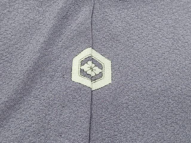 平和屋着物▽上質な色無地　単衣　桔梗鼠色　正絹　逸品　DABF8918sf