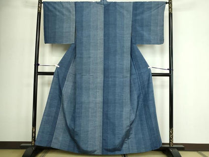 平和屋着物▽上質な紬　単衣　霞文　正絹　逸品　DABF8919sf