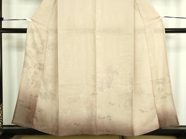 平和屋着物▽訪問着　無双　枝花文　暈し染め　紗袷　紗×絽　正絹　逸品　DABF8928sf