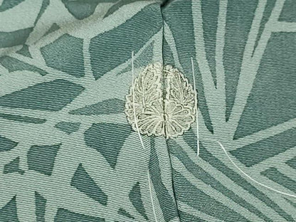 平和屋着物▽上質な小紋　単衣　草花文　正絹　逸品　DABF8935sf