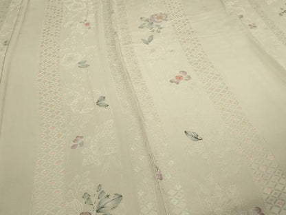 平和屋着物▽上質な小紋　単衣　地紋起こし　辻が花　正絹　逸品　DABF8937sf