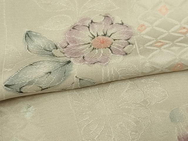 平和屋着物▽上質な小紋　単衣　地紋起こし　辻が花　正絹　逸品　DABF8937sf
