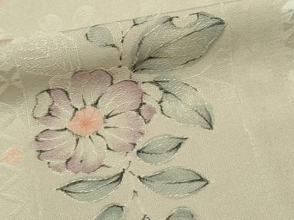 平和屋着物▽上質な小紋　単衣　地紋起こし　辻が花　正絹　逸品　DABF8937sf