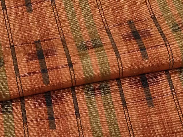平和屋着物▽上質な紬　単衣　間道　正絹　逸品　DABF8939sf