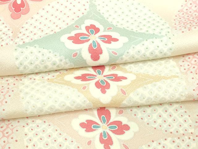 平和屋着物▽中国三大刺繍　相良刺繍　訪問着　単衣　七宝花文　正絹　逸品　DABF8941sf