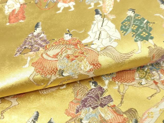 平和屋本店●西陣　長嶋成織物　ながしま帯　六通柄袋帯　京の祭礼　本金箔　瀞金錦　純度証明書・共箱付き　正絹　逸品　DABF8943sf