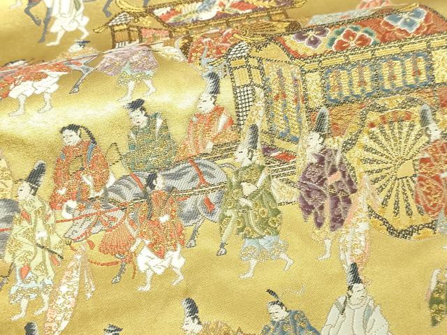平和屋本店●西陣　長嶋成織物　ながしま帯　六通柄袋帯　京の祭礼　本金箔　瀞金錦　純度証明書・共箱付き　正絹　逸品　DABF8943sf