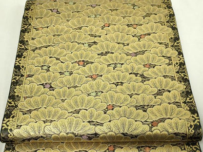 平和屋本店●西陣　長嶋成織物　ながしま帯　六通柄袋帯　松寿献上文　本金箔　瀞金錦　正絹　逸品　DABF8962sf