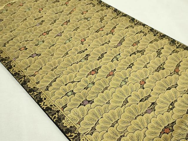 平和屋本店●西陣　長嶋成織物　ながしま帯　六通柄袋帯　松寿献上文　本金箔　瀞金錦　正絹　逸品　DABF8962sf