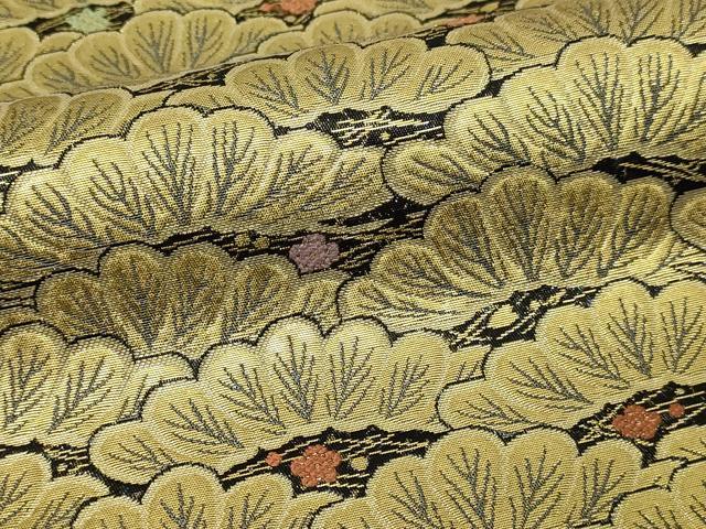 平和屋本店●西陣　長嶋成織物　ながしま帯　六通柄袋帯　松寿献上文　本金箔　瀞金錦　正絹　逸品　DABF8962sf