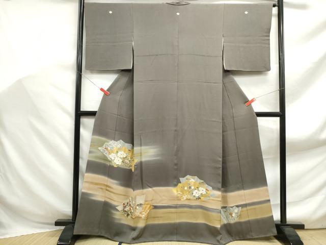 平和屋着物■豪華色留袖 駒刺繍 屏風草花文 暈し染め 金彩 正絹 逸品 DABF9001qa