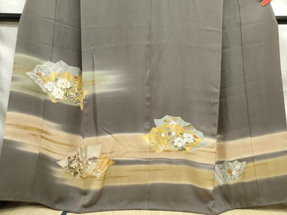 平和屋着物■豪華色留袖 駒刺繍 屏風草花文 暈し染め 金彩 正絹 逸品 DABF9001qa