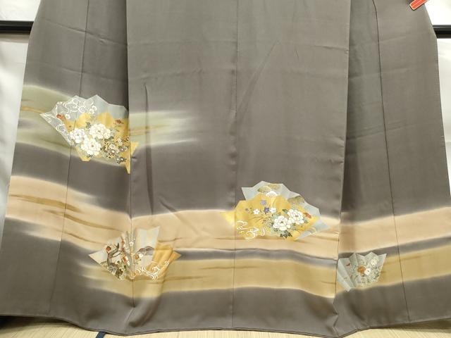 平和屋着物■豪華色留袖 駒刺繍 屏風草花文 暈し染め 金彩 正絹 逸品 DABF9001qa