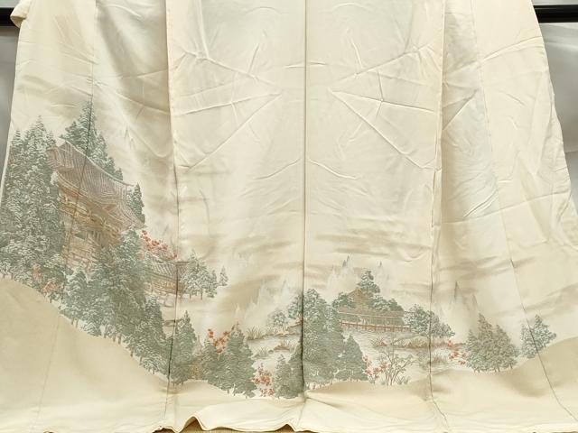 平和屋着物■訪問着　寿光織　風景樹林文　金銀糸　仮絵羽　逸品　未使用　DABF9002qa