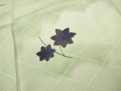 平和屋着物■訪問着 総刺繍 駒刺繍 舞楓文 暈し染め 正絹 逸品 DABF9003qa