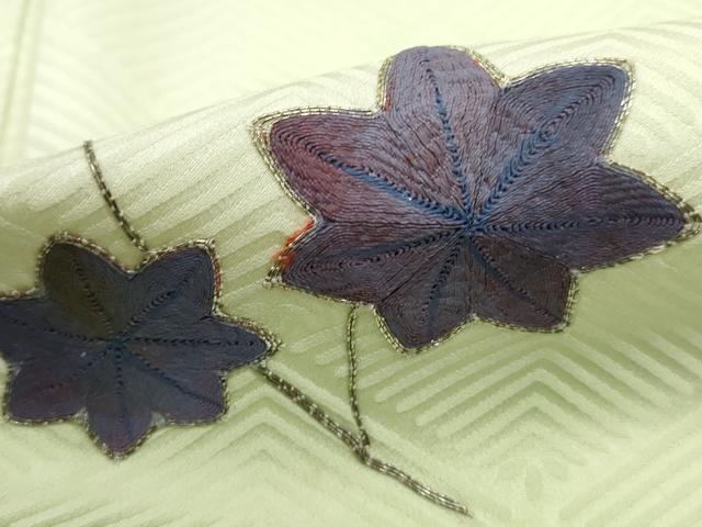 平和屋着物■訪問着 総刺繍 駒刺繍 舞楓文 暈し染め 正絹 逸品 DABF9003qa