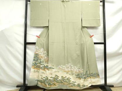 平和屋着物■豪華色留袖 駒刺繍 花松文 暈し染め 金銀彩 正絹 逸品 DABF9004qa