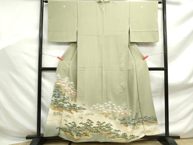 平和屋着物■豪華色留袖 駒刺繍 花松文 暈し染め 金銀彩 正絹 逸品 DABF9004qa