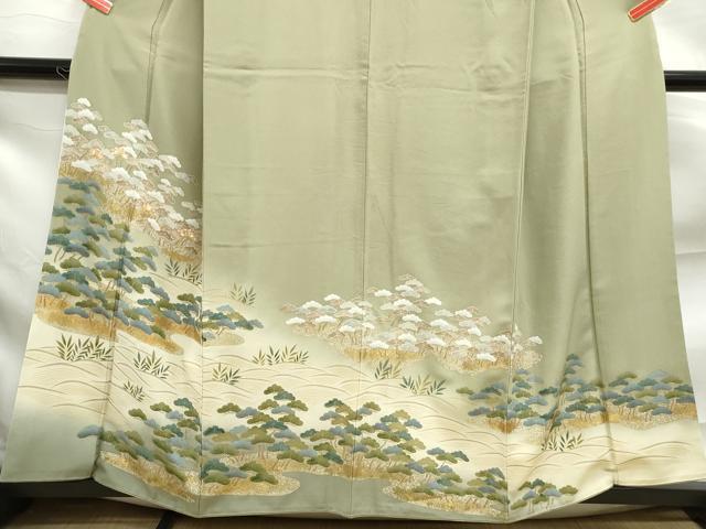 平和屋着物■豪華色留袖 駒刺繍 花松文 暈し染め 金銀彩 正絹 逸品 DABF9004qa