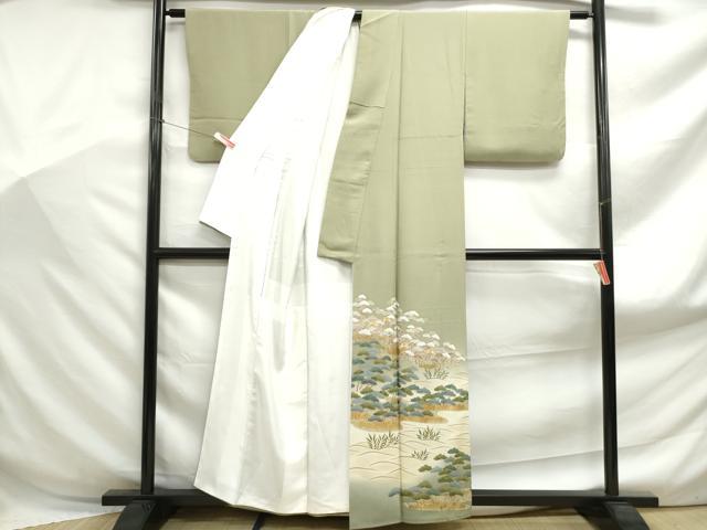 平和屋着物■豪華色留袖 駒刺繍 花松文 暈し染め 金銀彩 正絹 逸品 DABF9004qa
