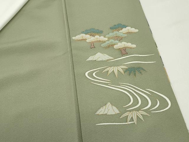 平和屋着物■豪華色留袖 駒刺繍 花松文 暈し染め 金銀彩 正絹 逸品 DABF9004qa