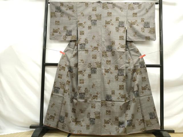 平和屋着物■本場大島紬 枝葉南天文 正絹 逸品 DABF9008qa