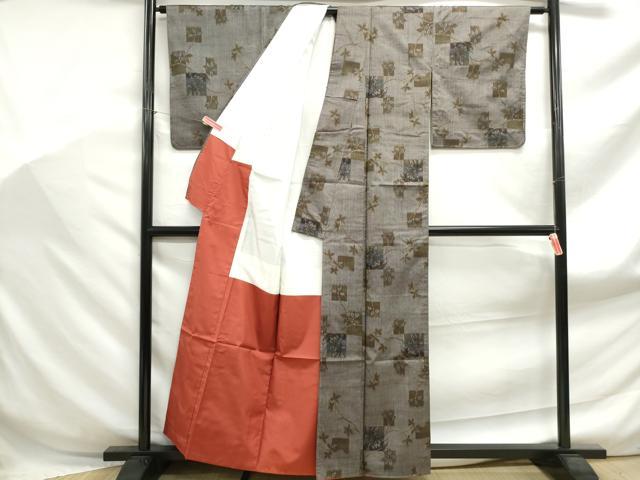 平和屋着物■本場大島紬 枝葉南天文 正絹 逸品 DABF9008qa