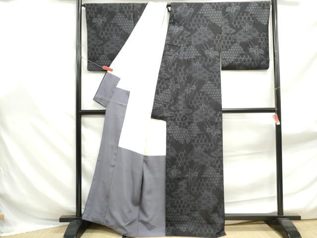 平和屋着物■上質な紬 亀甲花文 正絹 逸品 DABF9009qa