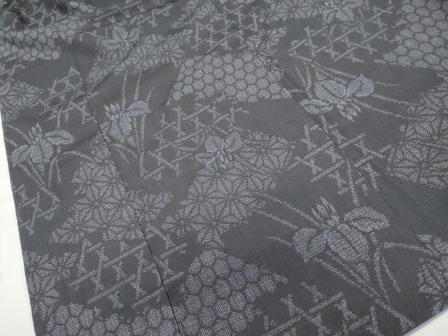 平和屋着物■上質な紬 亀甲花文 正絹 逸品 DABF9009qa