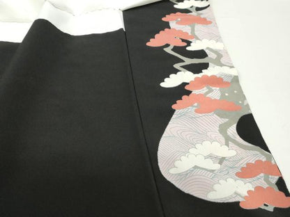 平和屋着物■豪華黒留袖 駒刺繍 浜松文 金彩 正絹 逸品 DABF9016qa