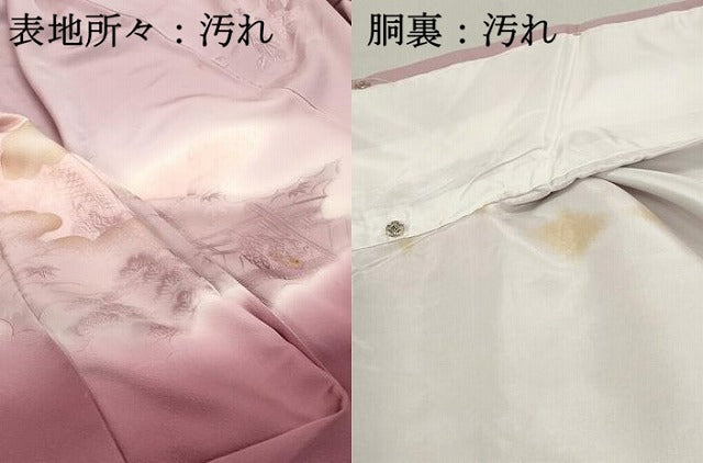 平和屋着物■色留訪問着　人物風景文　暈し染め　正絹　逸品　DABF9019qa