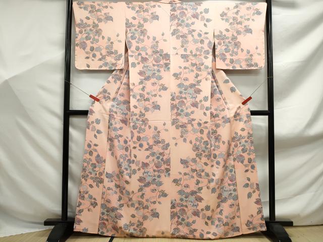 平和屋着物■上質な小紋 葉尽くし文 暈し染め 正絹 逸品 DABF9020qa