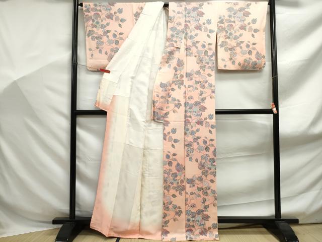 平和屋着物■上質な小紋 葉尽くし文 暈し染め 正絹 逸品 DABF9020qa