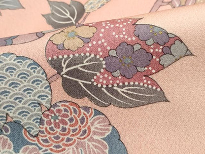 平和屋着物■上質な小紋 葉尽くし文 暈し染め 正絹 逸品 DABF9020qa